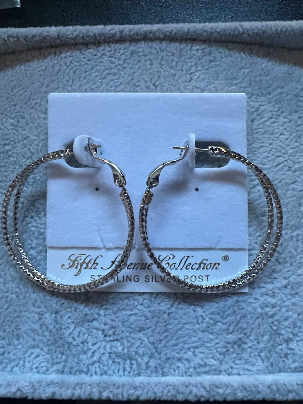 Textured Silver Hoop Earrings
